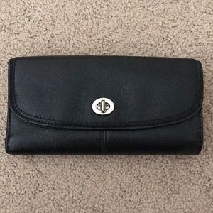 Coach gently used black leather wallet
